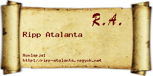 Ripp Atalanta névjegykártya